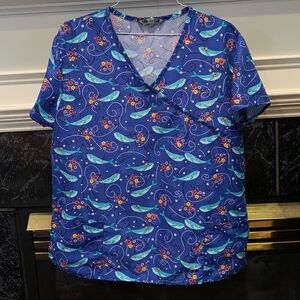 Wear For Care Dolphins Scrub Top